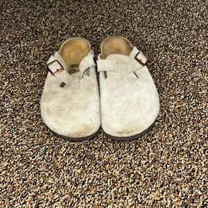 Kids Suede Birkenstock Slip-On Shoes - sage